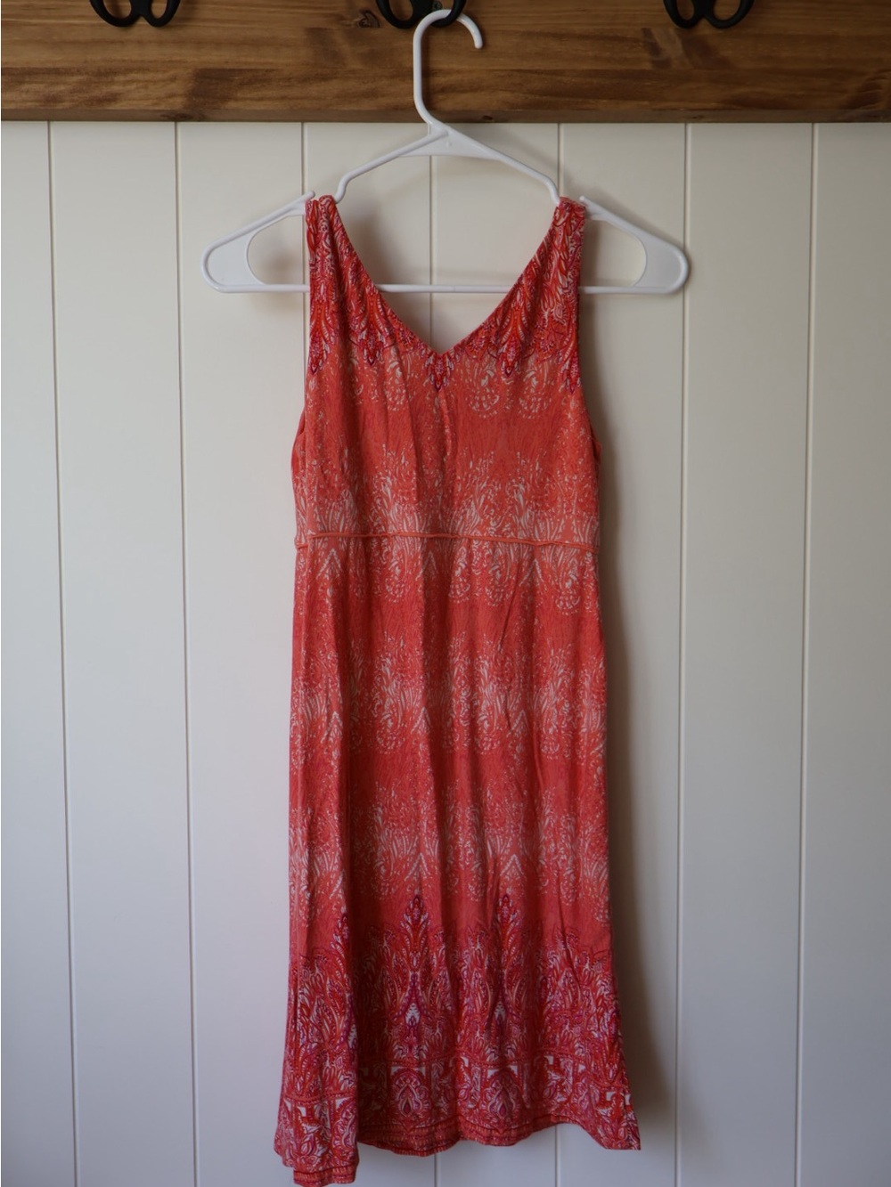 Athleta Coral-Pink Printed Modal Tank Dress Summer Coverup XS Women’s - Picture 5 of 5